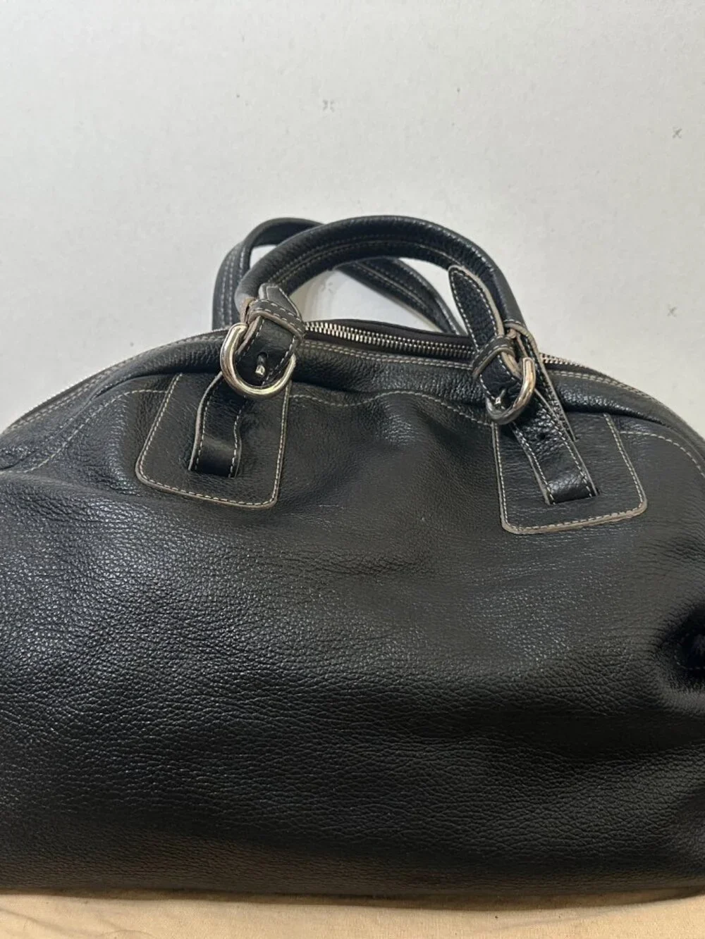 Furla Black Leather Satchel